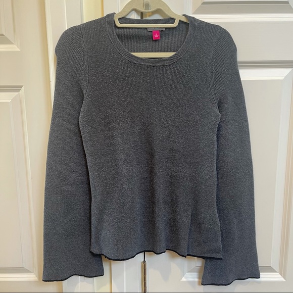 Vince Camuto Dark Grey Sweater With Black Trim - Picture 2 of 6